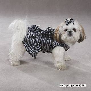 Zach & Zoey Platinum Print Zebra Small Dog Dress Apparel