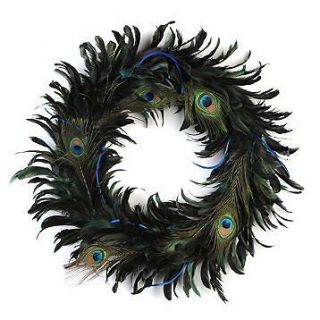 Beautiful Peacock Feathered Wreath * Wall or Door * Home Decoration 