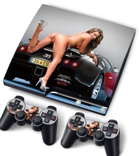   CAR Vinyl Decal Sticker Skin PlayStation 3 PS3 Slim 2 Controllers SKIN