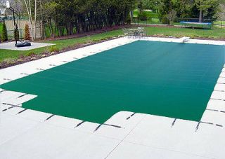 Green Mesh 18 x 36 In Ground Pool Safety Cover w/ Center Step   12 