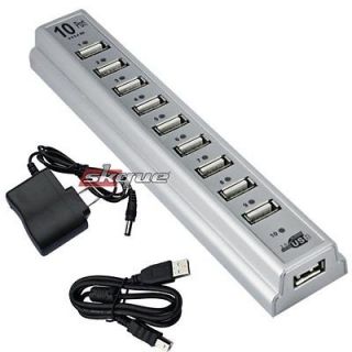 USB 2.0 High Speed USB HUB w/ power supply adapter for Laptop Computer 