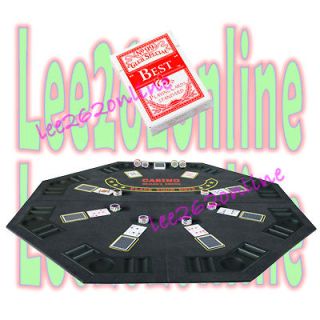 Newly listed 4 Fold 48 Octagon Poker Table Top Black + Best Playing 