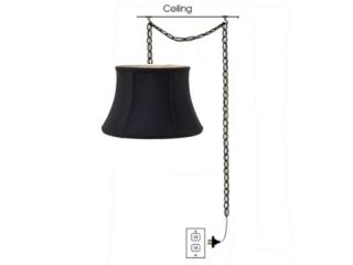 Swag light fixture silk linned shades Plug In lamp