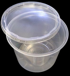   Deli Food Container w/Lids 50 Sets  Round Clear Cups (REF#16CL50