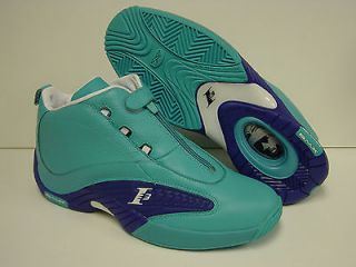   Sz 16 REEBOK Answer IV Mid Teal Blue SAMPLE AI IVERSON Sneakers Shoes