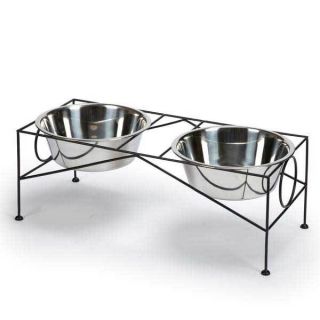ProSelect Classic Raised Diners dog food water dish set w/ stainless 