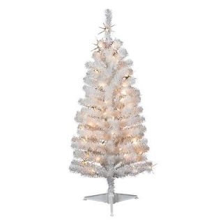 White Spruce Tree Pre Lit Clear Lights Christmas Tree NEW