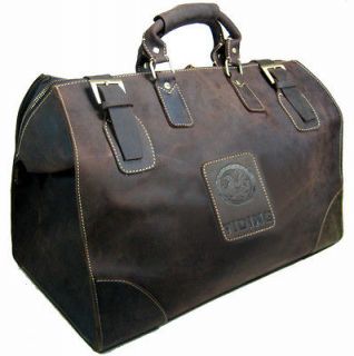   Style Full Grian Vintage Leather Luggage Travel Duffle Gym Bags TIDING