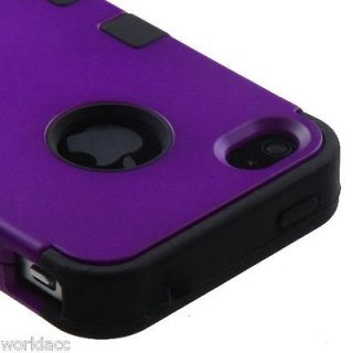 Apple iPod Touch 5 5th Gen Hard Hybrid Case Skin Cover Purple/Black 