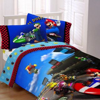 Super Mario The Race is On Twin size Bed in a Bag with Sheet Set