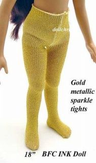 Doll Clothes Tights for Kaitlin 18 BFC INK Best Friends Gold Metallic 