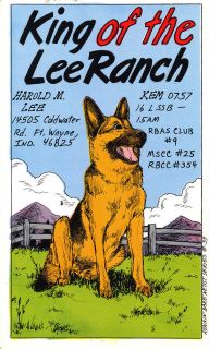 vintage CB radio QSL postcard German Shepherd 1970s Fort Wayne Indiana
