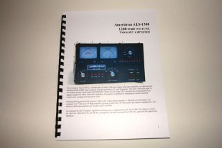 Ameritron ALS 1300 Amplifier Manual   Comb Bound