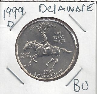 1999 D Gem Bu Delaware Statehood Quarter BU Single From Roll Free 