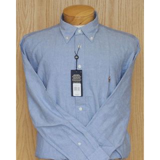 Ralph Lauren Mens Slim Custom Fit Oxford Long Sleeve Shirt   Blue 