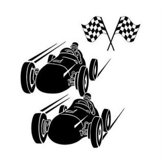   With Checkered Flag Decal..Vin​yl Wall Decal Sticker Home Decor