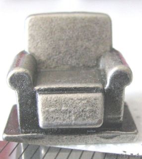 game part Scene It? TV token recliner chair pewter pawn metal mover 