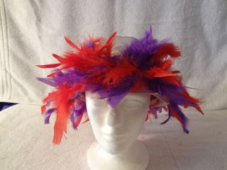 RED HAT SOCIETY FEATHER HAT BAND
