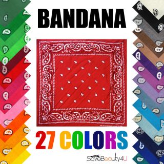   All Colors BANDANA Paisley Fashionable Cotton Scarf Bandana Size 22x22