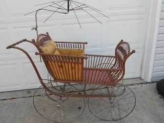 Victorian Antique FA Whitney Baby Carriage Stroller 1860s 1870s