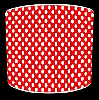 Red Small Polka Dot Pattern Drum Ceiling Light Table Lamp Shades 
