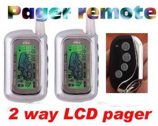   paging Auto Car Alarm Remote Starter 2 Way FM LCD keyless entry 12 12