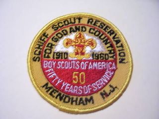 BOY SCOUT PATCH SCHIFF SCOUT RESERVATION 1960 50TH ANNI