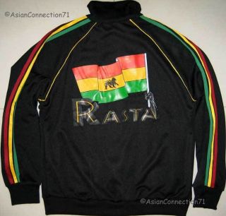   FLAG Lion of Judah Retro Roots REGGAE Rastafari Track Jacket L Large