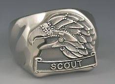 MILITARY SCOUT AMERICAN EAGLE STAINLESS STEEL SILVER RING SIZE ALL 