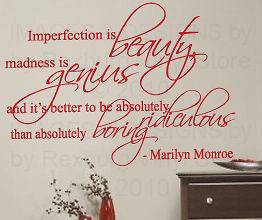   Art Saying Decor Marilyn Monroe Sticker Inspirational Decal Quote J15