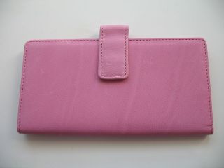 ROLFS Essentials Checkbook Cover Pink Leather Genuine New NWT