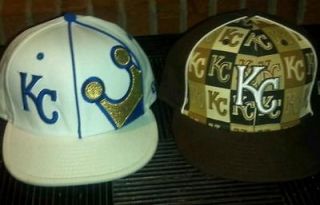 Kansas City Royals New Era Hatsbrown and tan and whute and royal