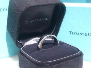Tiffany & Co Lucida 2mm Platinum Wedding Band Ring in Box   Size 4