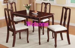Cherry Finish Dining Table Set with Chairs