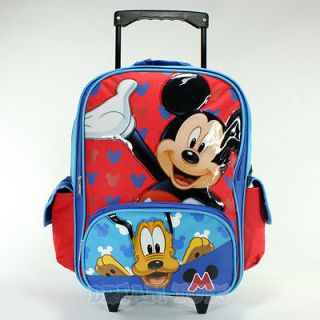   Mouse and Goofy 16 Large Roller Backpack   Boys Book Bag Rolling