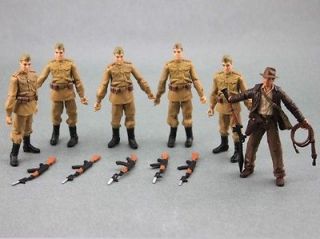 Lot 5 Pcs Russian Soldiers Troopers & 1 Pcs Indiana Jones Figure Xmas 