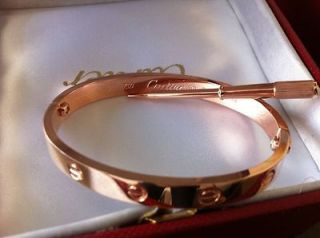 18k Rose Gold Love Bangle Cartier Bracelet NEW AUTHENTIC