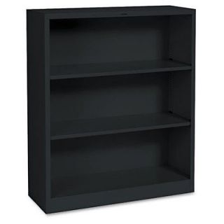 NEW HON® Metal Bookcase, 3 Shelves, 34 1/2w x 12 5/8d x 41h, Black