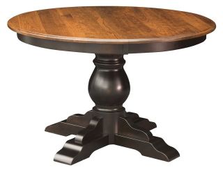 Amish Round Pedestal Dining Table Traditional Kitchen Solid Wood 48 