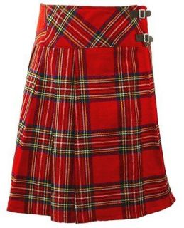 Royal Stewart Plaid 23 Mid Calf Scottish Kilt Skirt With Free Pin 