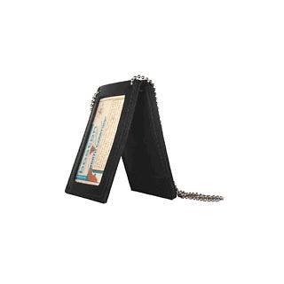   Leather 450 5011 Black Neck Chain Pocket Belt Badge w/ id Holder