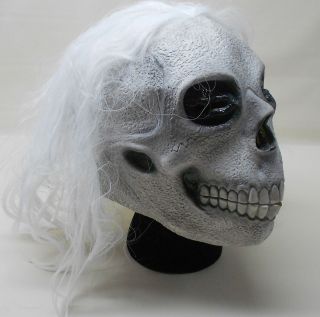 Halloween Skeleton Skull Death Grim Reaper MASK WITH HAIR ADULT SCARY 