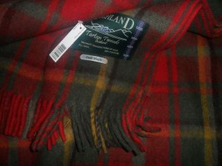 NEW Scottish Dark Maple Tartan Travel Rug/ Blanket 100% wool