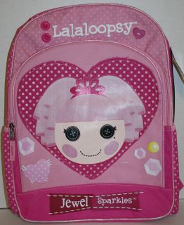 Lalaloopsy Girls Pinks Jewels Sparkle Backpack Bookbag 16X12X5 NWT
