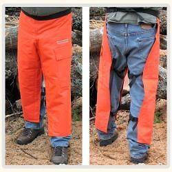 Chain Saw Safety Chaps,Apron Style,Short 32 L, Color Orange, w/ Free 