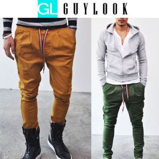   Span Cotton Comfy Slim Baggy Taping Accent Mens Sweatpants By Guylook