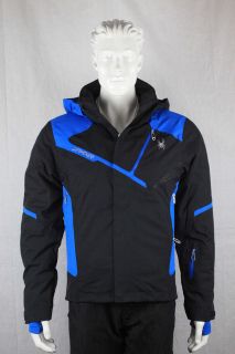 Spyder Mens Esper Ski/Snowboard Jacket Black/Blue Winter Insulation
