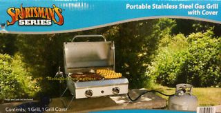 SportMans All Stainless Steel 2 Burner Portable LP Propane BBQ Gas 