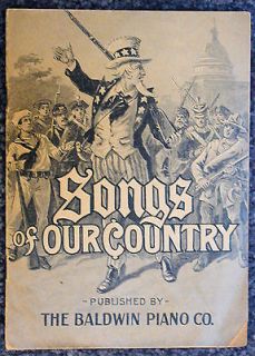   COUNTRY 1900s Vintage Songbook Baldwin Piano Co. America Flag Dixie