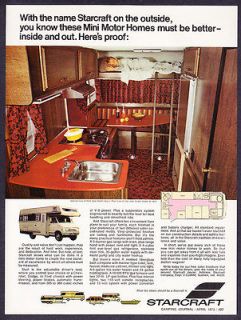 1972 Starcraft Mini Motor Home & Interior photo promotional print ad